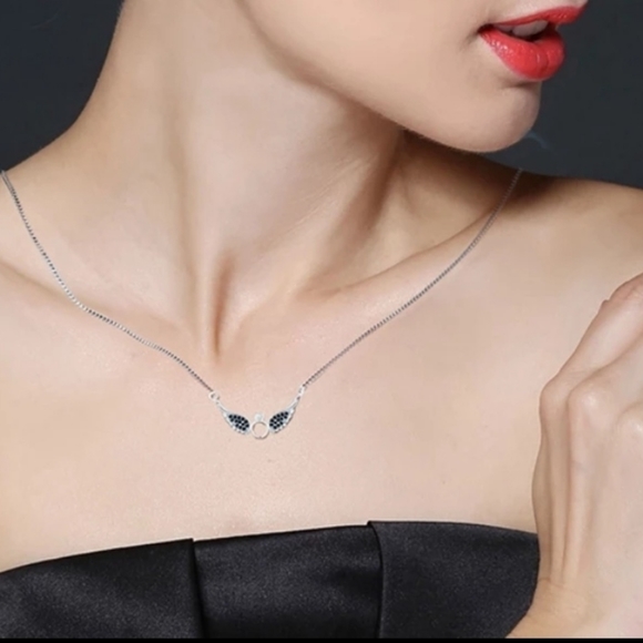 925 sterling silver wings necklace for women - Picture 2 of 5